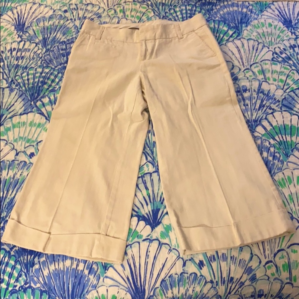 LAST CALL!!!! Cream Cropped editor pants EUC GAP